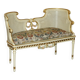 Louis XV window bench embroidered in gold and silver leaf.