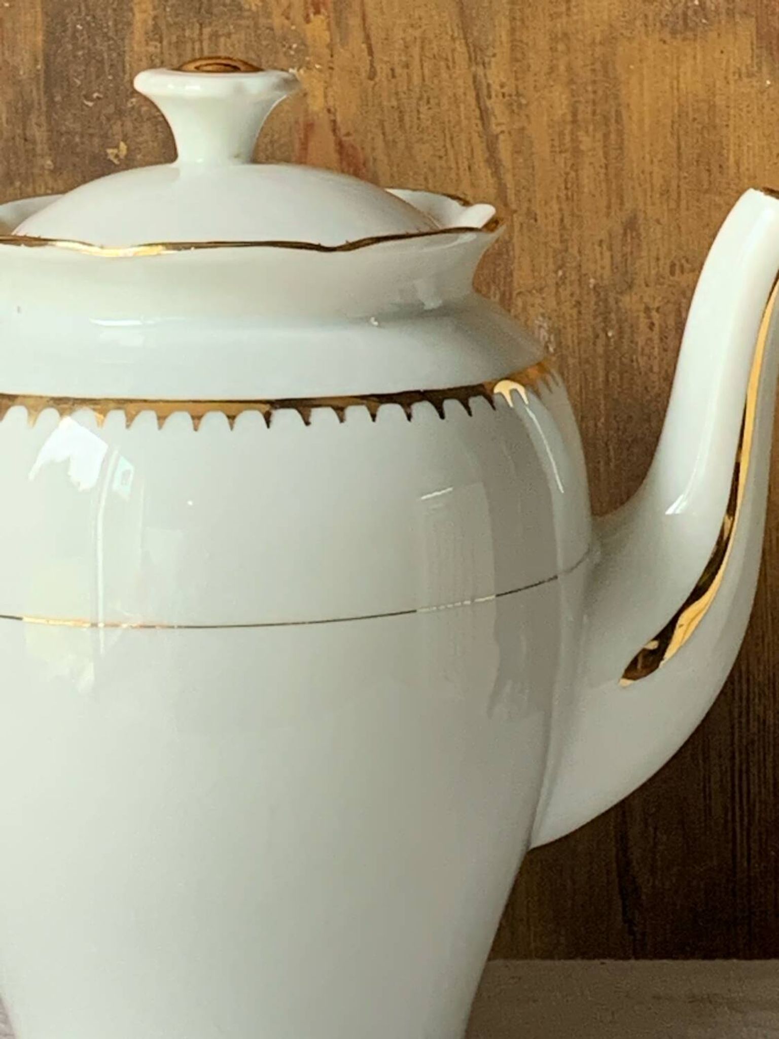 Antique porcelain jug with Limoges enamel