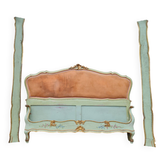 Louis XV style bed in lacquered and gilded wood