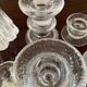 Series 6 vintage candlesticks pressed molded glass paste