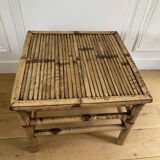 Vintage square bamboo coffee table, H. 38cm W. 47cm D. 47cm