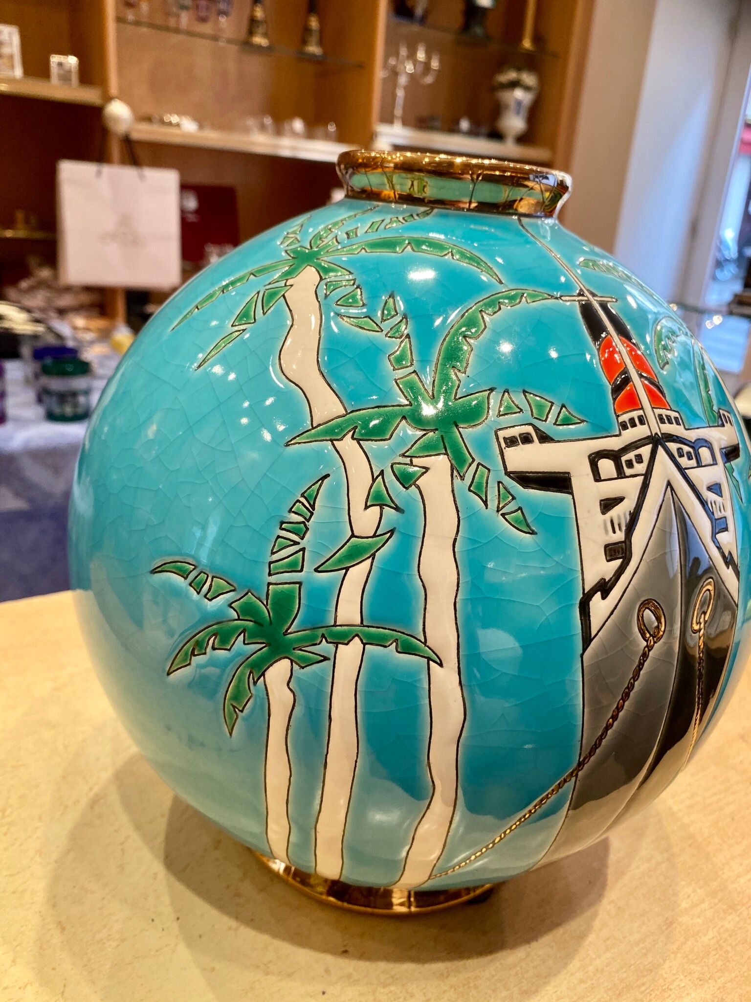 Vase boule Émaux de Longwy