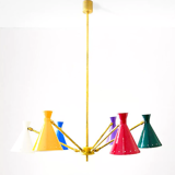 Lustre  6 bras articulable multicolore