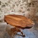French antique walnut violin table, centre table with drawer, circa 1880–1900.
