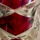 3 vases in clear and ruby red crystal – J.G. Durand, Luminarc