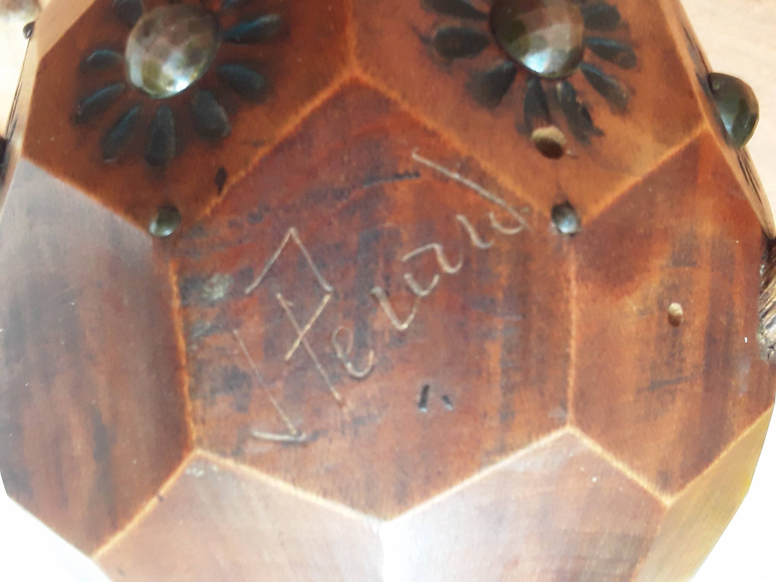 Artisanal wooden jug vase for decoration 1930s/1950s
