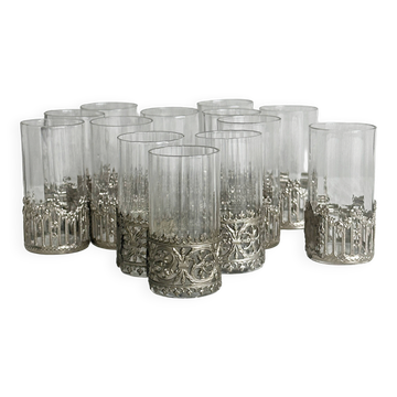 Lot de soliflores en verre cannelé