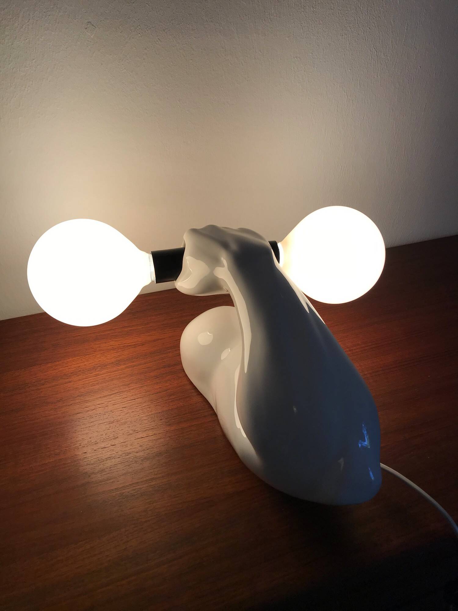 Vintage ceramic wall lamp by JC Peiré 70s