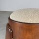 Sculptural Ash Wood Stool with Dedar Milano Bouclè