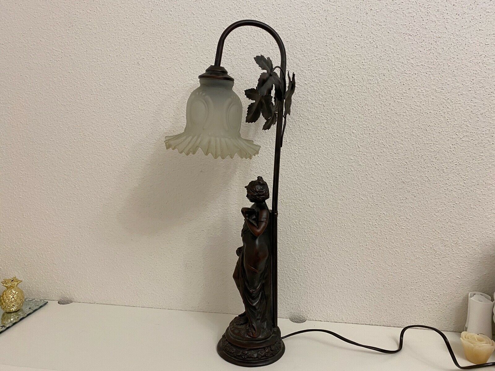 Lustre Putti Angelot Régule – Style Art Nouveau – Bronze – Occasion