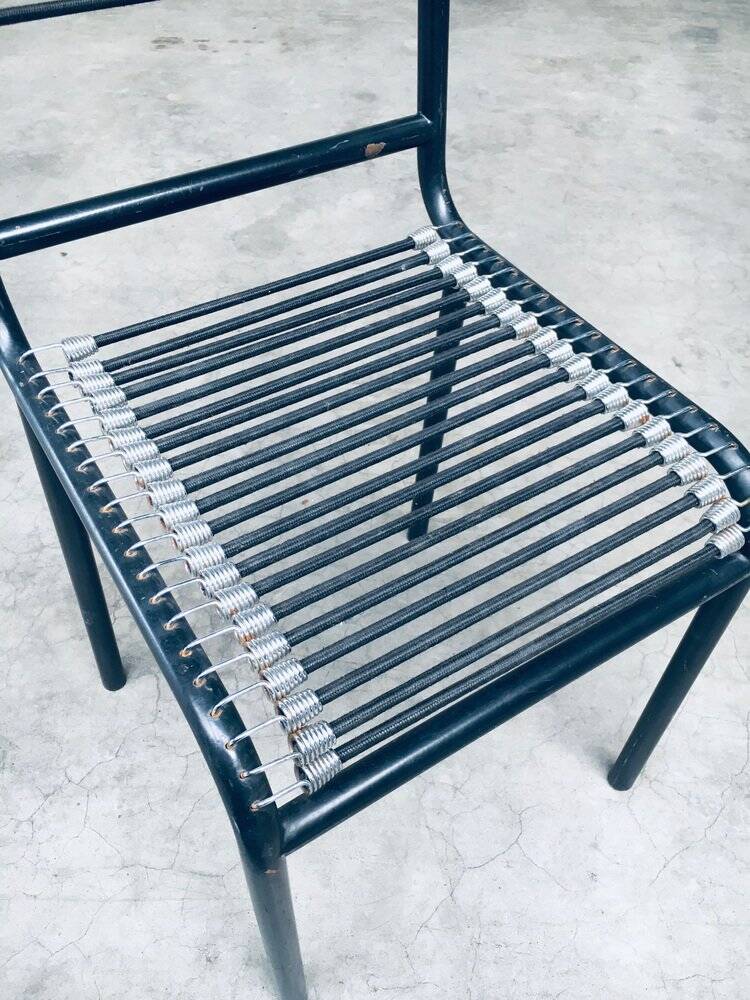 Postmodern sandows chairs attributed to rene herbst for ecart international, 1980s, set of 6