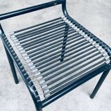 Postmodern sandows chairs attributed to rene herbst for ecart international, 1980s, set of 6