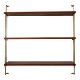 String shelf in teak and gold metal