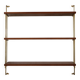 String shelf in teak and gold metal
