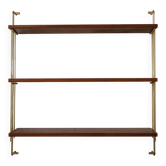 String shelf in teak and gold metal