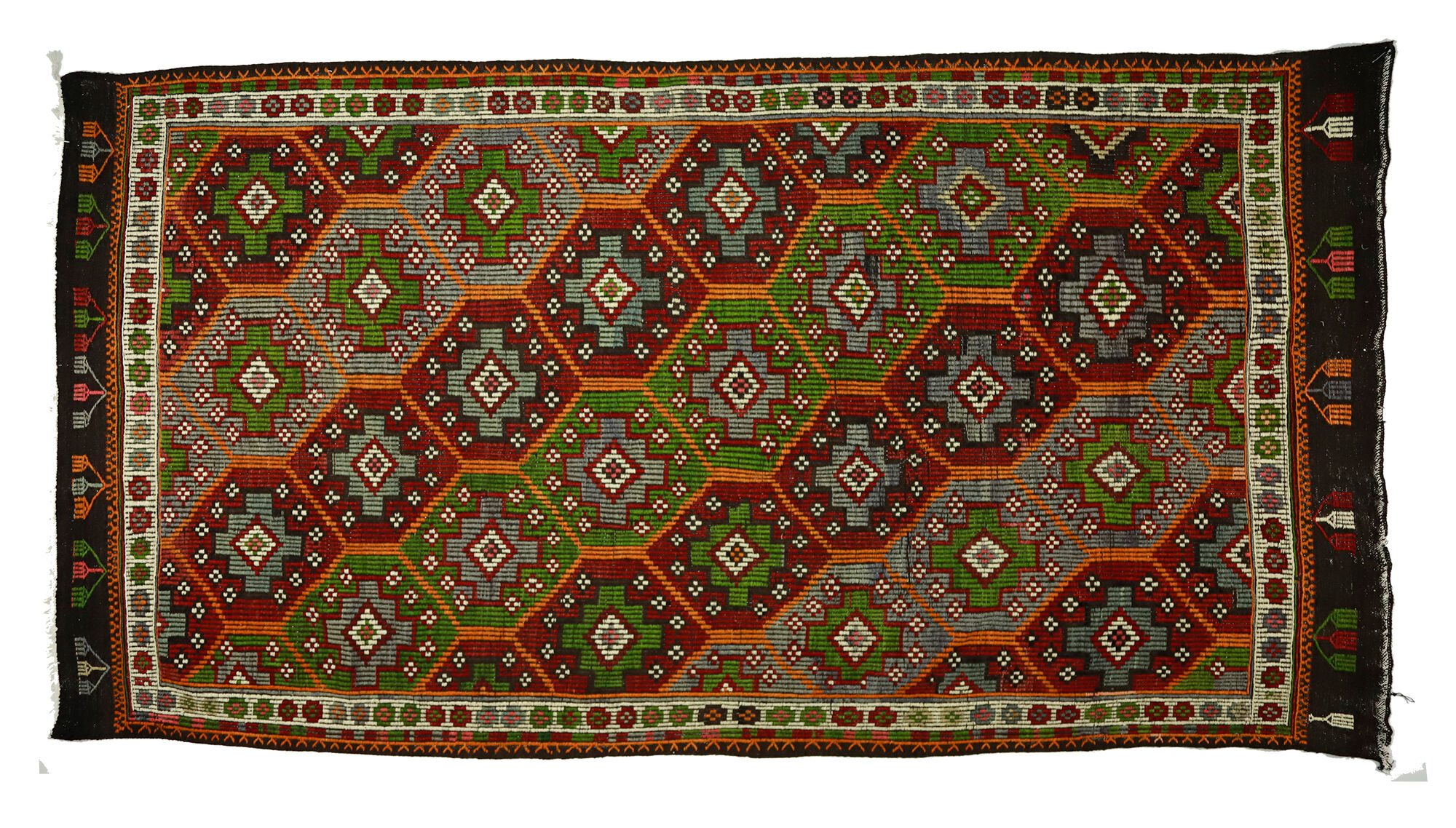 Anatolian handmade kilim rug 386 cm x 199 cm
