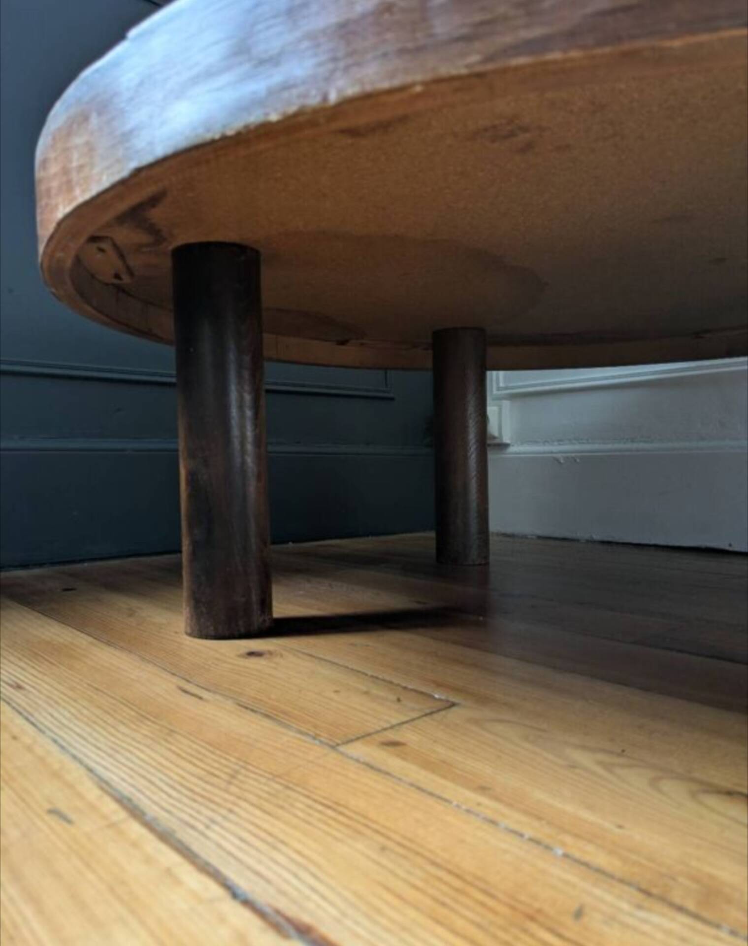 rare table basse ''ronde'' Vallauris par Raymonde Leduc.