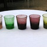 5 vintage bubble glass cups from Biot