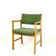 Fauteuil en chêne et velours années 60