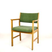 Fauteuil en chêne et velours années 60