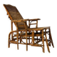 Vintage reclining armchair in rattan and bamboo, French Riviera, year