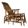 Vintage reclining armchair in rattan and bamboo, French Riviera, year