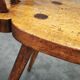 Primitive Solid Beech Folk Chair, Czechoslovakia, 1940s