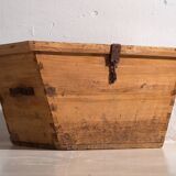 Ancien coffre de rangement en marron naturel (c.1920) #76