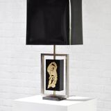 Modernist Gilt Table Lamp by Philippe Cheverny, France, 1970s
