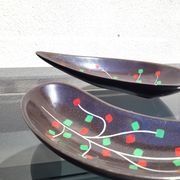 Pair of pockets tray by Gien 1950 or ramekins