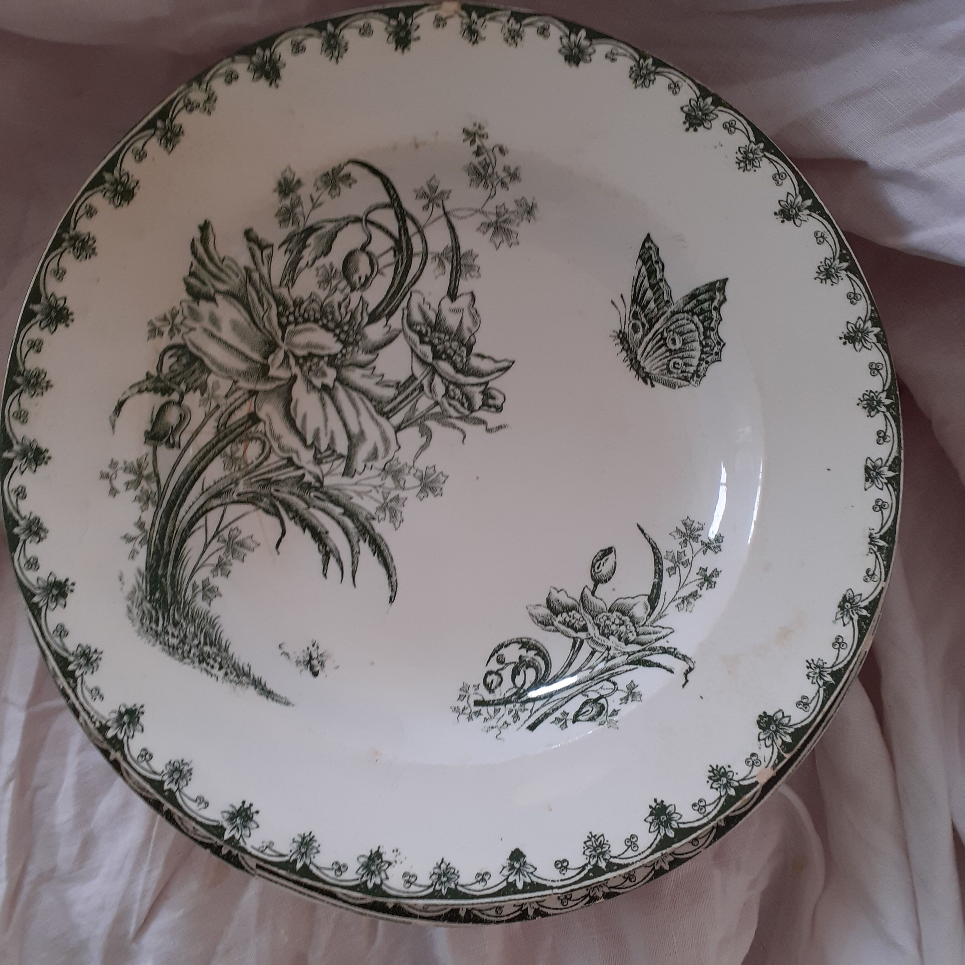 Lot of 6 plates faïence Terre de feu LG Nancy