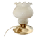 Vintage Table Lamp with White Globe and Antique Brass Base - Elegant Lighting with Braided Gold Wire