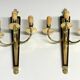 Antique Pair of 3-Light Wall Lights - Gilt Bronze and Mahogany - Neoclassical - 40's