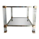 Square glass and altuglass coffee table Pierre Vandel