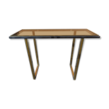 Chrome and golden brass console 70s