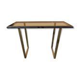Chrome and golden brass console 70s