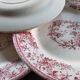 Gien ceramic flat plates. Collection "Bouquets de roses"