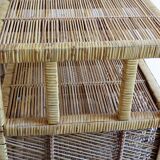 Vintage rattan serving table