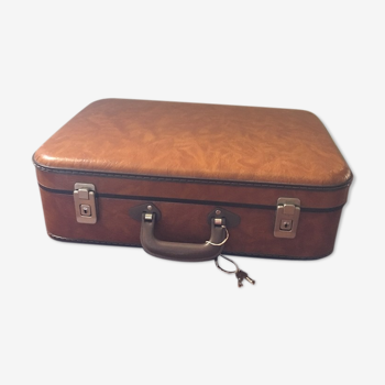 Valise marron camel des années 70