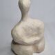 Modern white terracotta sculpture, Stylized female figure, 20 cm