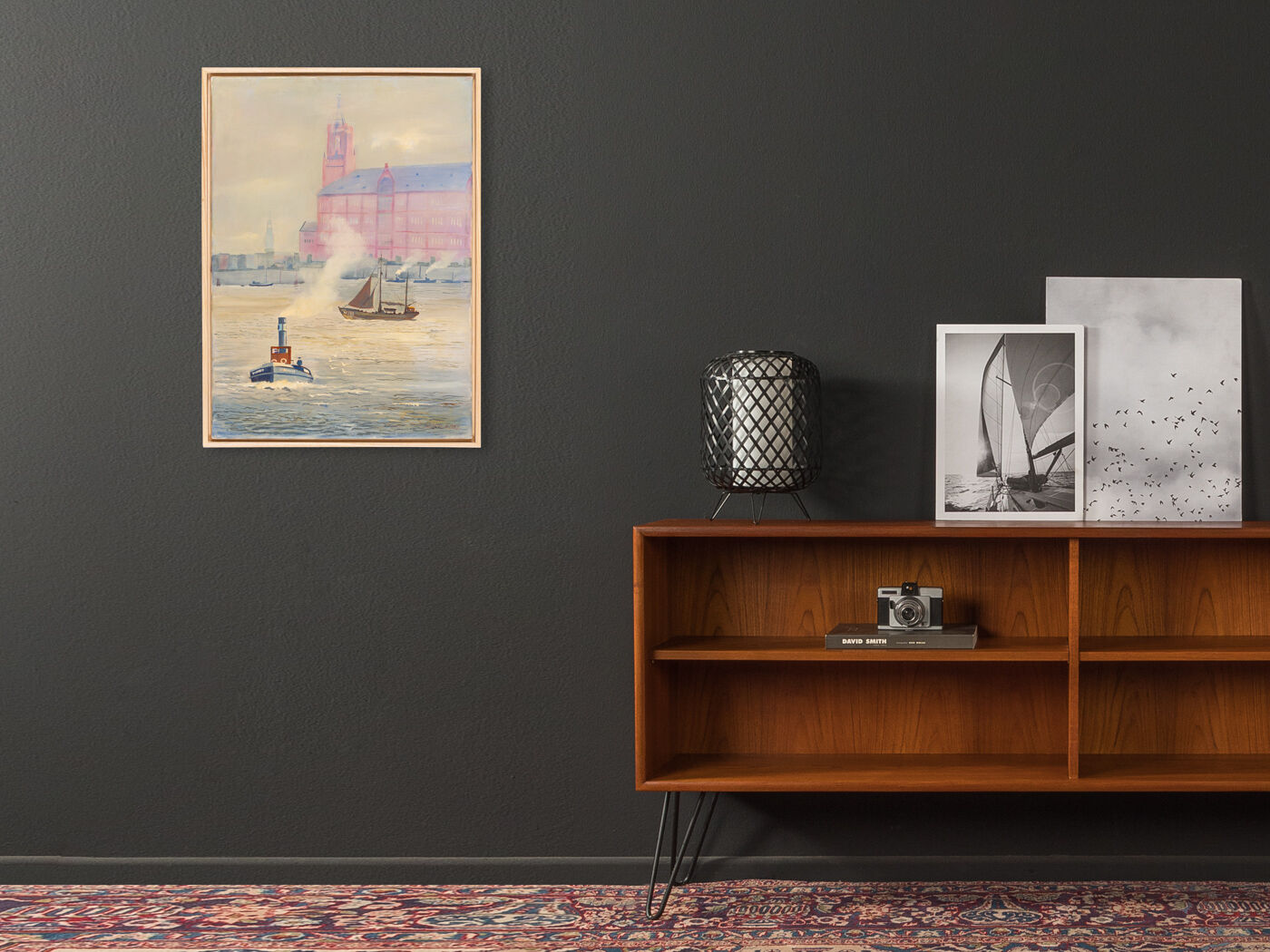 Port de Hambourg, huile sur toile, 53 x 73 cm