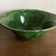 1960s centrepiece bowl in glazed Biot pottery with green scallops XL