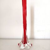Murano red twisted glass soliflore vase