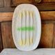 Large vintage asparagus barbotine dish