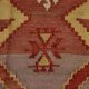 Tapis couloir vintage 4x13 Kilim marron foncé et rouge, 139x396 cm