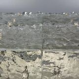 1960s 1970s Ice Glass Flush Mount Plafoniere by Kalmar Franken KG Austria