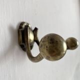Antique double coat hook in solid brass