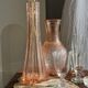 Large pink glass bud vase, H37 D18A