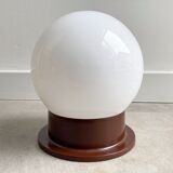 Plafonnier globe en verre vintage - plastique brun