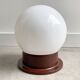 Vintage glass globe ceiling lamp - brown plastic